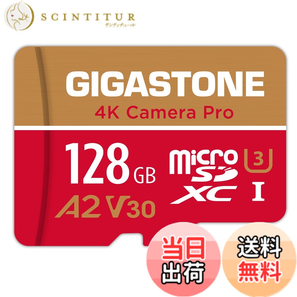 【貨物輸送無料】【5年見聞立てなおす・無償取り替えっこ】GIGASTONE マイクロsd歌留多 128GB 4K Camera Pro microSDXC UHS-I A2 V30 U3 C10 100MB/s Ultra 固定ディスク 4K 映像媒体録画 Gopro インスタ360 行動写真機 運動競技写真機 SDアダプタ1枚付き添い人