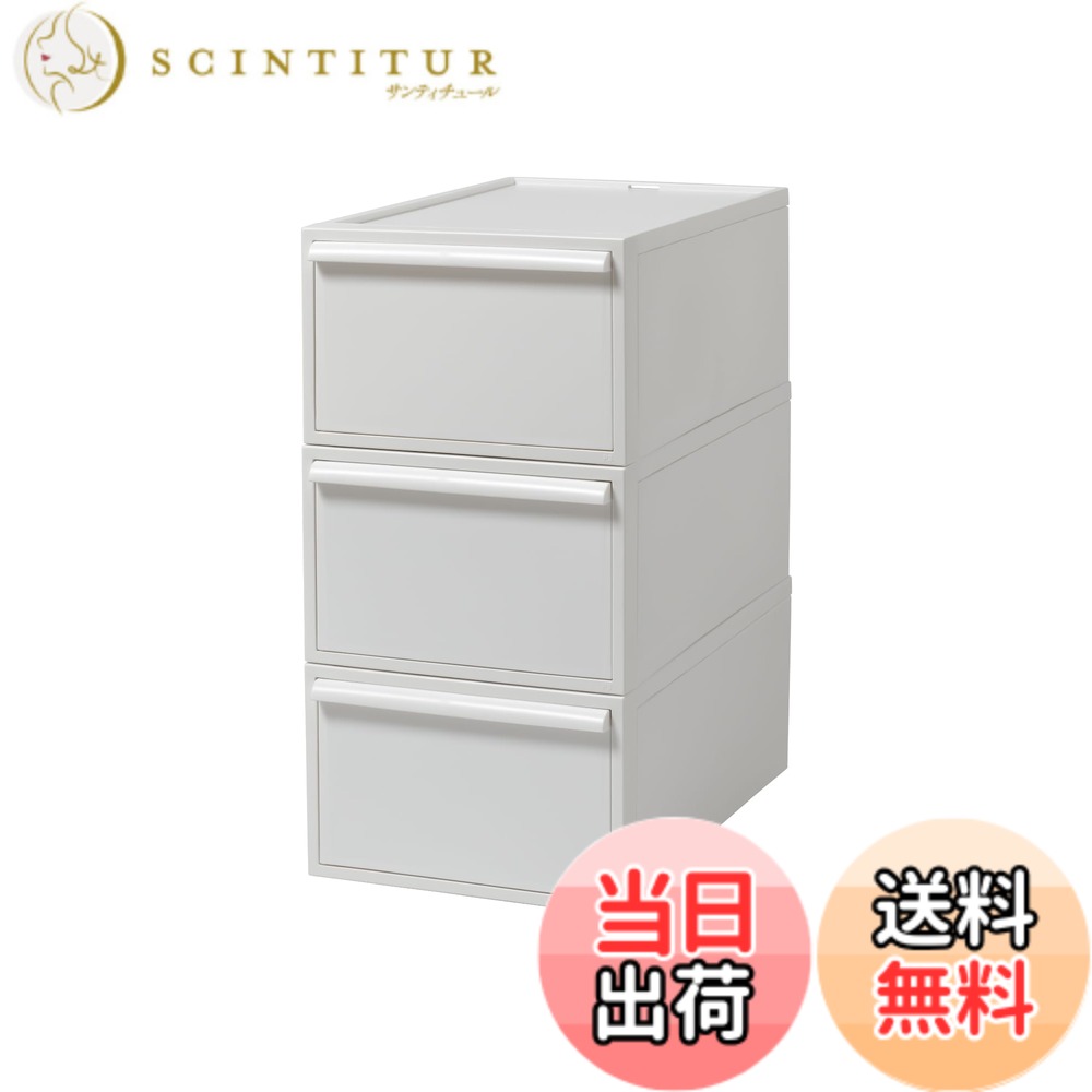 【送料無料】ライクイット (like-it) 収納ボックス 約幅32x奥52x高62.6cm 日本製 クローゼットシステム 引出し (M) 3個組 オールホワイト CS-D2 3P 累計販売数270万台突破