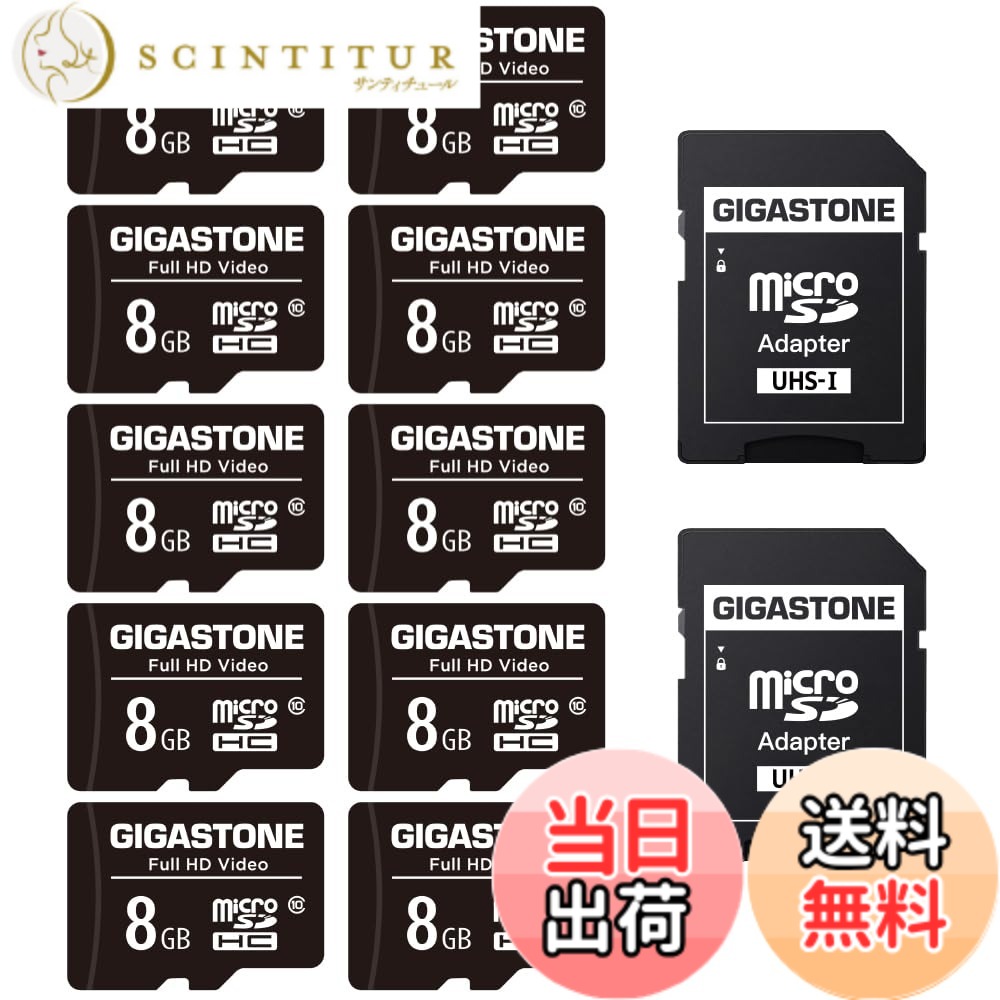 【貨物輸送無料】GIGASTONE マイクロsd歌留多 8GB 10個仕掛ける Full 固定ディスク Video相応う 監督すること写真機 行動写真機 ド貸し付け金相応う 読み込みす早さ80MB/s microSDHC UHS-I U1 C10 SDアダプタ2枚付き添い人