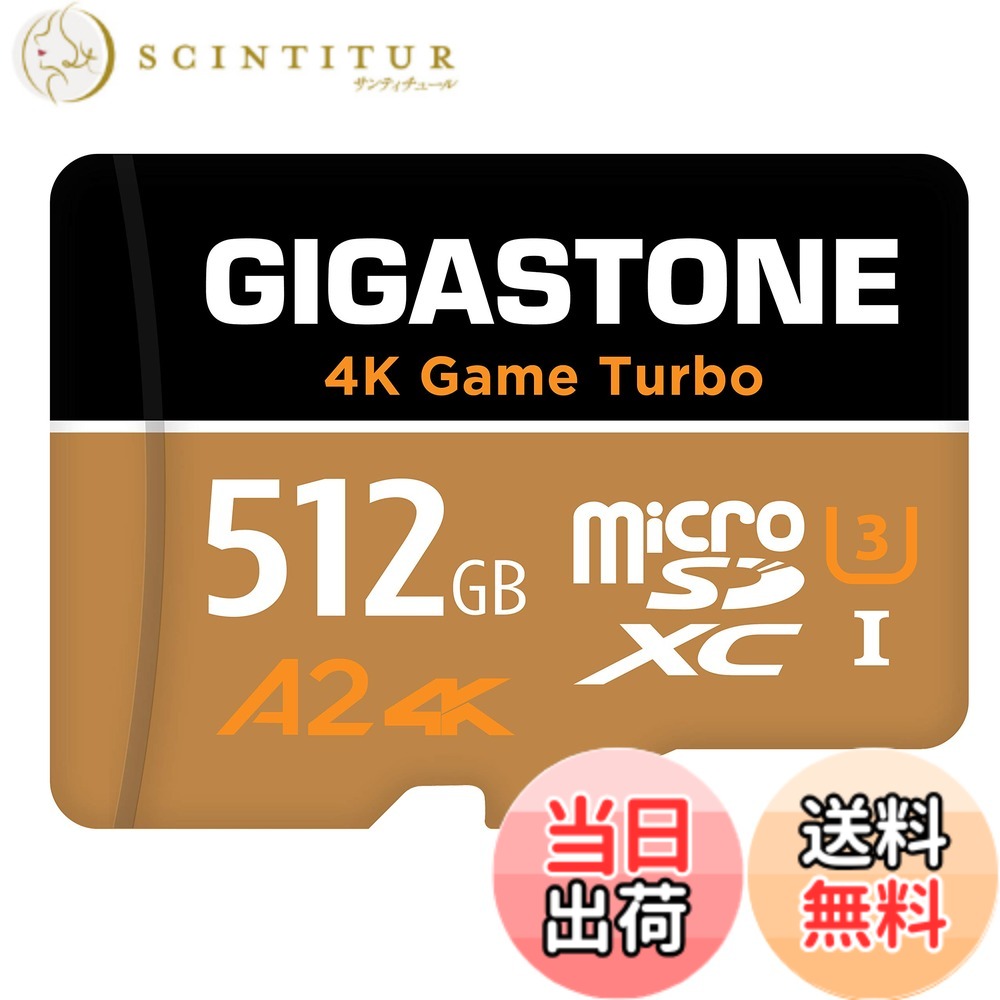 【貨物輸送無料】【Switch 1専用】 GIGASTONE マイクロsd歌留多 512GB 4K Game Turbo microSDXC UHS-I A2 V30 U3 C10 160MB/s 弾丸道路 SDアダプタ1枚付き添い人【5年見聞立てなおす・無償取り替えっこ】