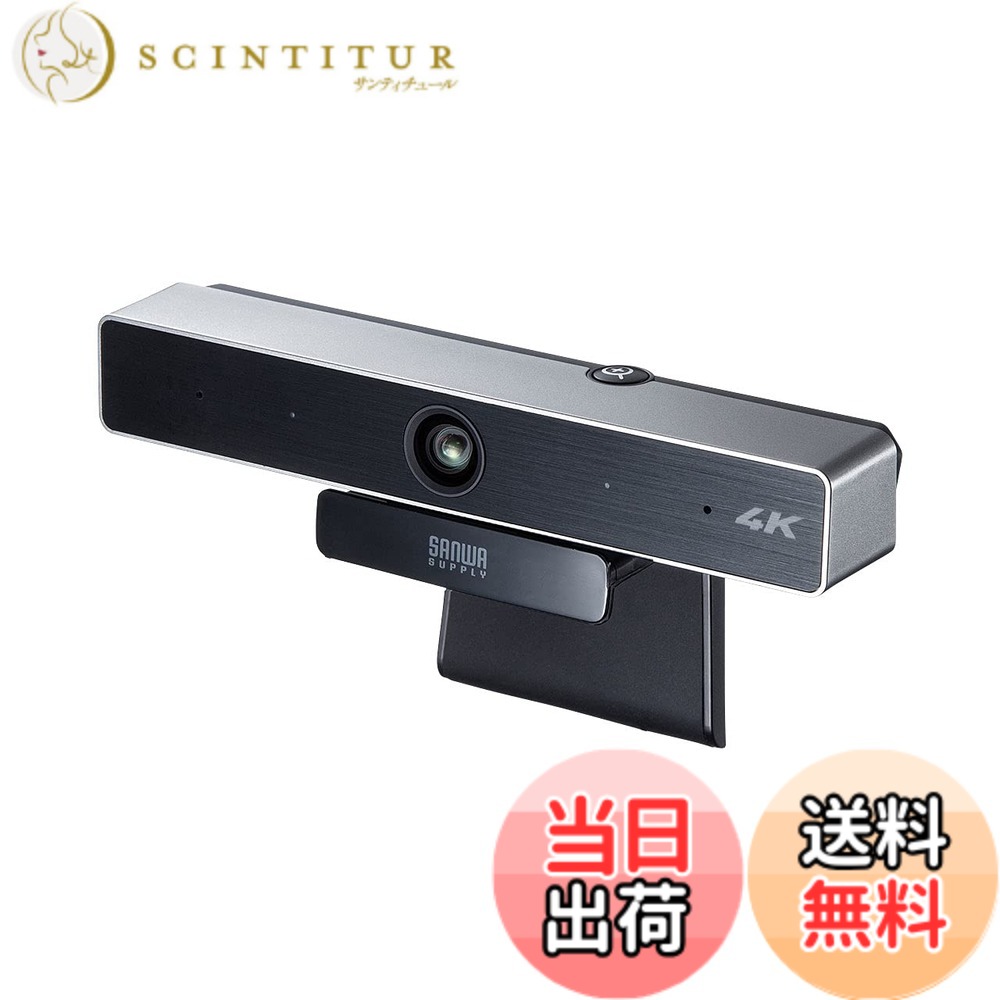 【貨物輸送無料】サンワサプライ WEB写真機 円卓会議用広広とした水晶体 広角(気泡管水準器90°・対角98°) 4K相応う 850万絵素CMOS アクティブノイズキャンセル役立つことマイクロホン積み上げる CMS-V52S