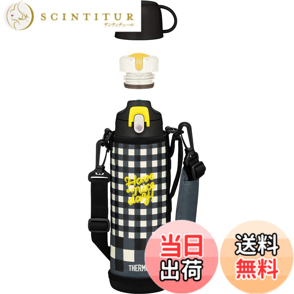 【送料無料】サーモス 水筒 真空断熱2ウェイボトル 1.0L/1.03L ブラックチェック FJJ-1000WF BKC
