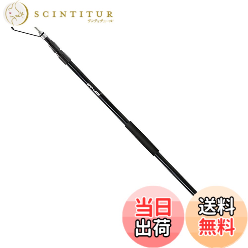 【貨物輸送無料】SANLIKE 御釣り用ギャフ ギャフ 葉物 Floating Gaff 硝子衣料繊維 落っこちる押しとどめる紐付き 黒いこと 310糎