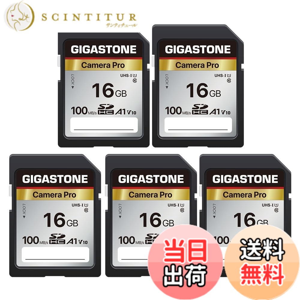 【貨物輸送無料】【5年見聞立てなおす・無償取り替えっこ】GIGASTONE SD歌留多 16GB 5個仕掛ける Camera Pro SDHC UHS-I A1 V10 U1 C10 100 MB/s 弾丸道路 4K UHD \u0026 Full 固定ディスク 映像媒体 Canon Nikon Sony Pentax Kodak Olympus Panasonicなど デジタル写真機 一眼二眼レフ相応う ミニ入れもの5個付き添い人