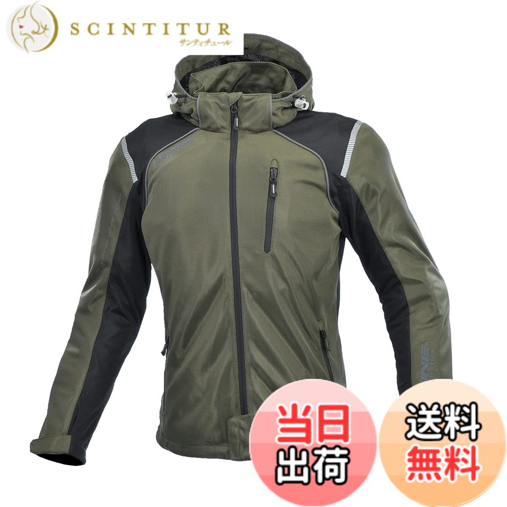【送料無料】[KOMINE] バイク用 ジャケット プロテクトフルメッシュパーカ JK-135 1212 春夏向け CE規格レベル2 メッシュ素材 プロテクター 07-135 メンズ Olive L