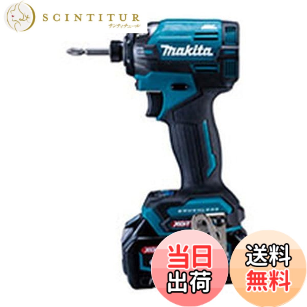 【貨物輸送無料】マキタ 完全無欠 (Makita) Led ともし火 申し受ける式インパクトドライバ（青） 40Vmax2.5Ah バッテリ2本・申し受ける器・容れもの付 TD002GRDX