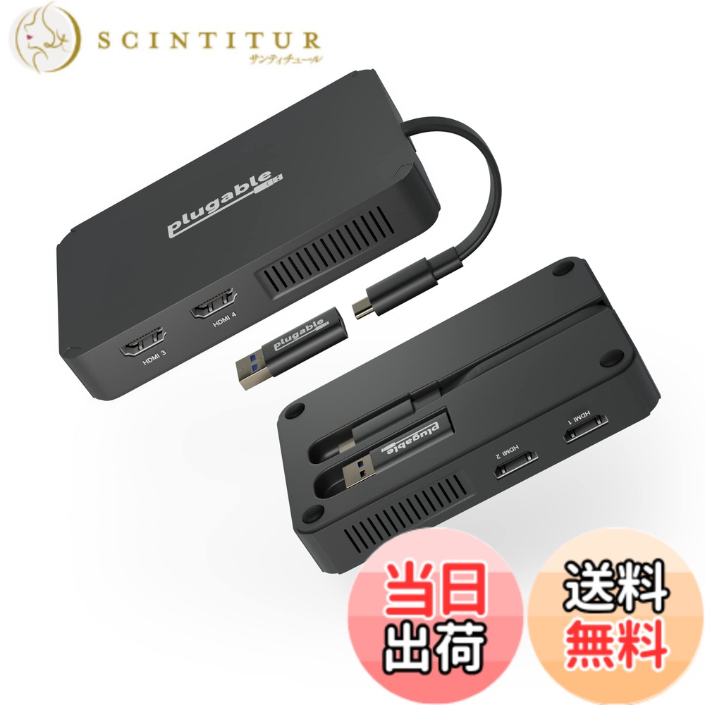 【貨物輸送無料】Plugable USB-C HDMI グラフィック取り替えっこアダプタ 管する 4 台繋ぎ合わせる能力のある