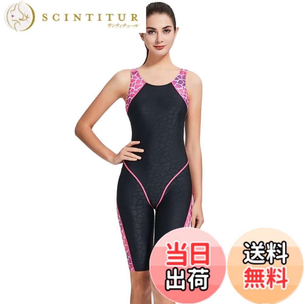 【送料無料】[LLWAAV] 競泳水着 レディース 競泳用水着 女性 体型カバー フィットネス水着 レディース スイムウェア 女性用（7-黒加-XL）