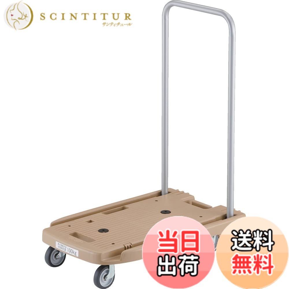 【送料無料】樹脂台車 こまわり君 省音G車輪 600X390 ライトサンド 樹脂ストッパー付