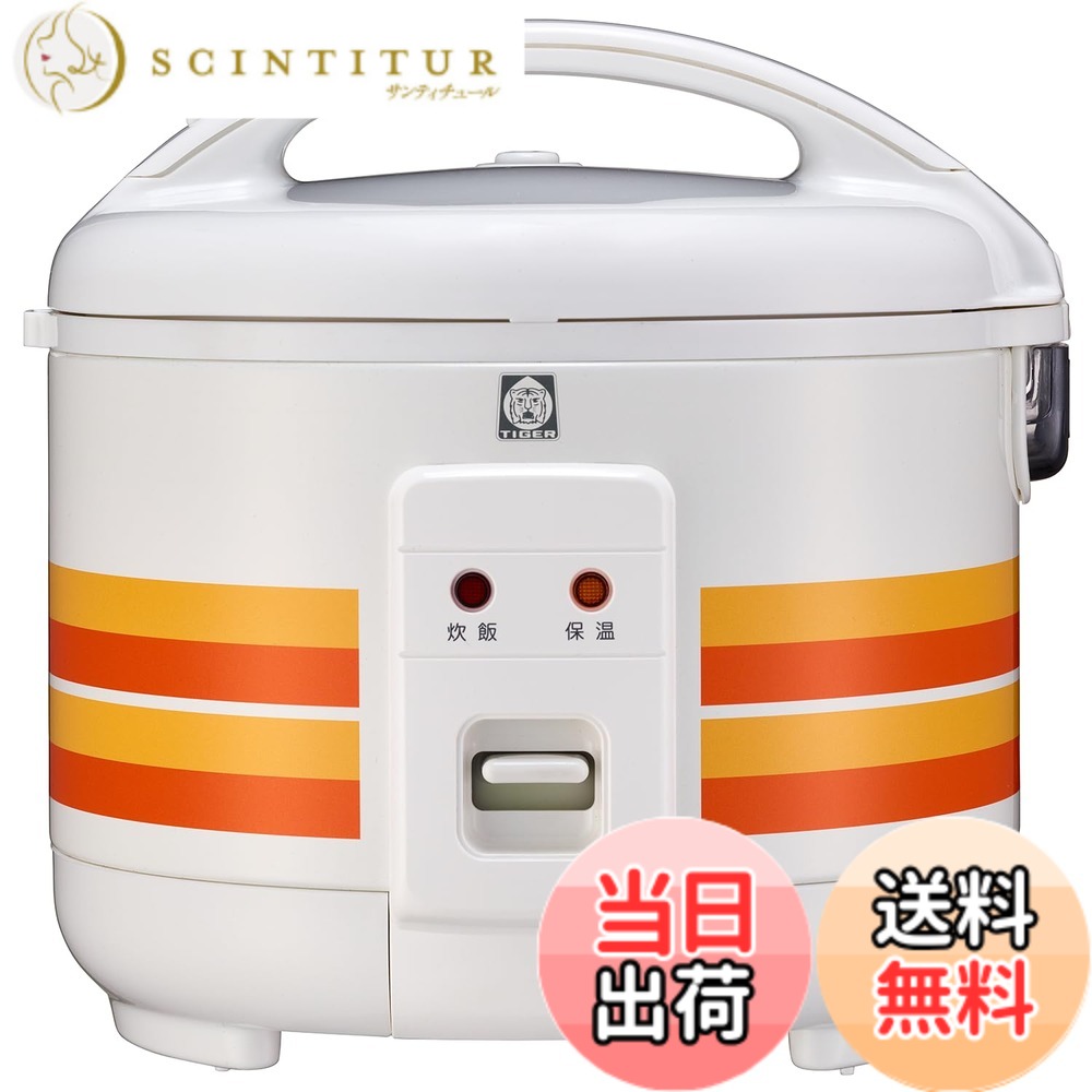【貨物輸送無料】タイガー魔法瓶(TIGER) 炊飯器 3合 WEB押さえる 100周年祝する模範例 刷り直す レトロ柄 オレンジ色縞模様 JNP-T055WO