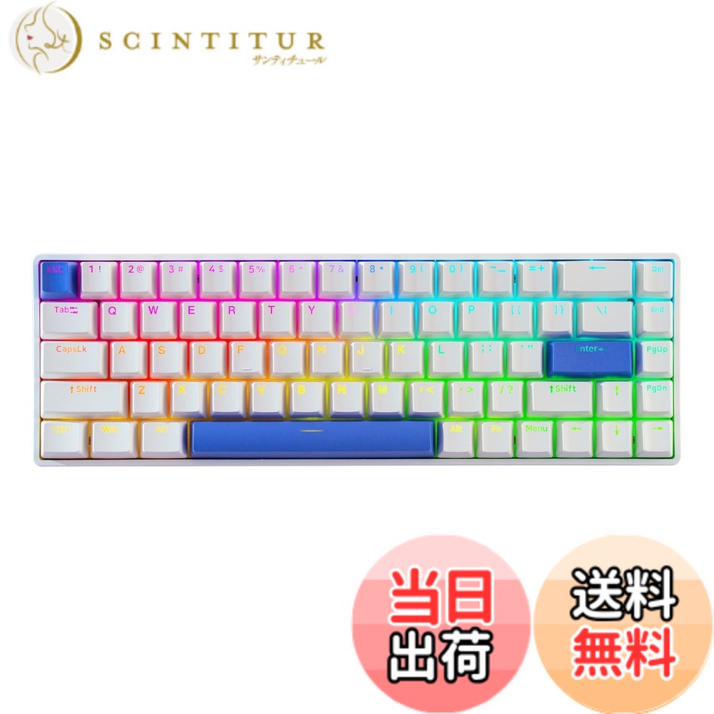 【送料無料】DrunkDeer G65 eスポーツゲーミングキーボード、ラピッドトリガーキーボード - ホール効果スイッチ - 磁気スイッチ - ラストウィン&リリースデュアルトリガーモード - 調整可能な作動、ホワイト ペリー|サンティチュール