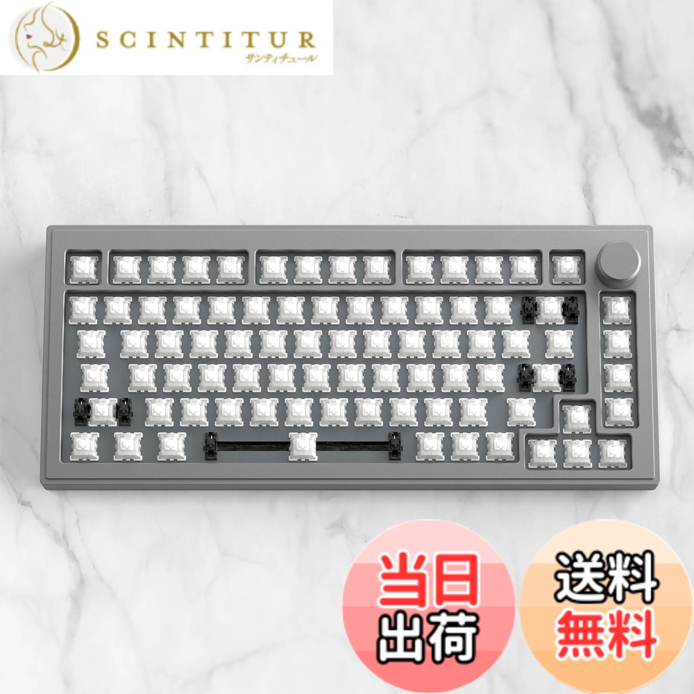 【送料無料】DrunkDeer A75 ラピッドトリガー メカニカルキーボード アルミニウムケース TKL 磁気スイッチ コンパクト 82キー 有線 RGB キーキャップなし ノブ付き スペースグレー