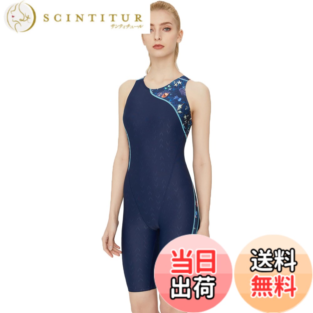 【送料無料】[LLWAAV] 競泳水着 レディース 競泳用水着 女性 体型カバー フィットネス水着 レディース スイムウェア 女性用（9-深-M）
