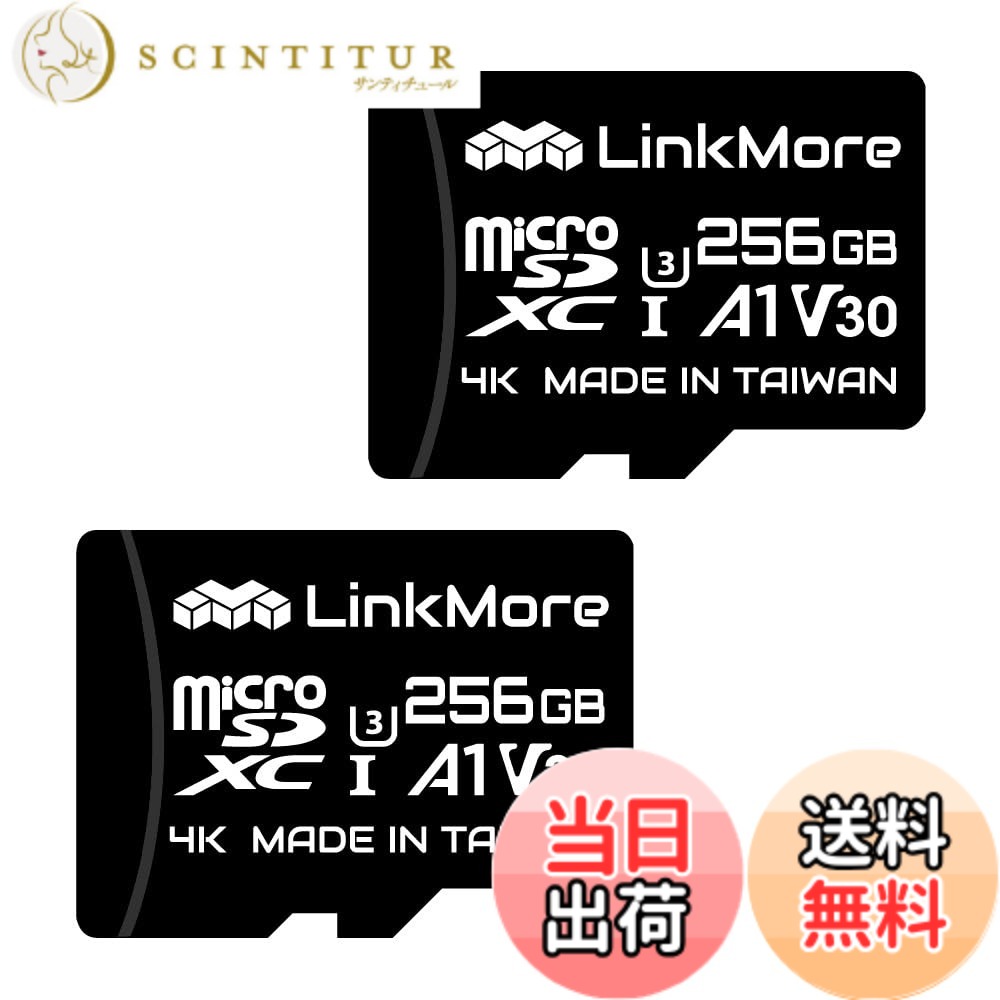 【貨物輸送無料】【2枚仕掛ける】LinkMore 256GB MicroSDXC歌留多 U3 / A1 / V30 / SDアダプタ付 (最大限度読み込む100MB/s)