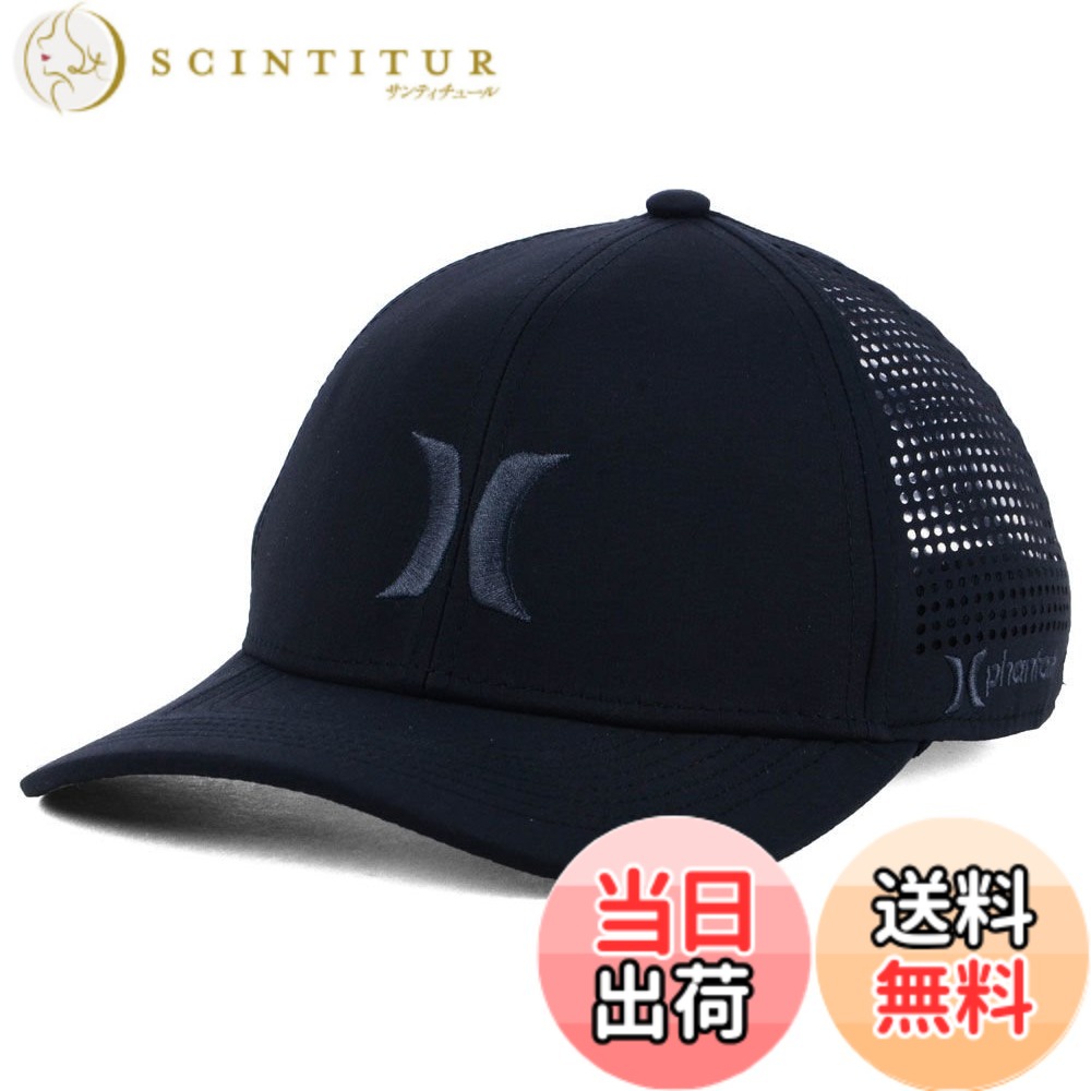 【貨物輸送無料】Hurley - - 成人男性の独自性の立ちはだかるFlexfitかぶり笠 色：黒いこと、大いさ：M
