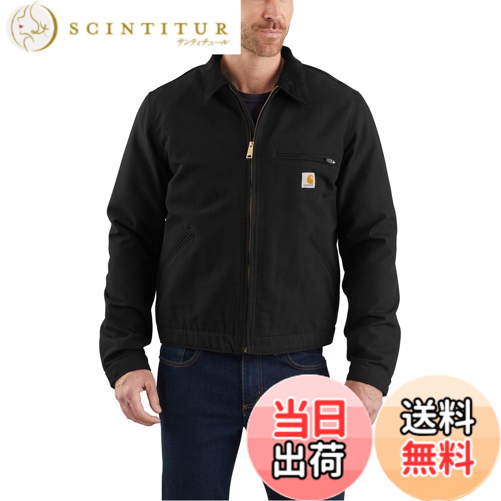 【送料無料】Carhartt メンズ ダック Detroitジャケット (レギュラー ビッグ&トールサイズ) 色：ブラック、サイズ：XL｜サンティチュール