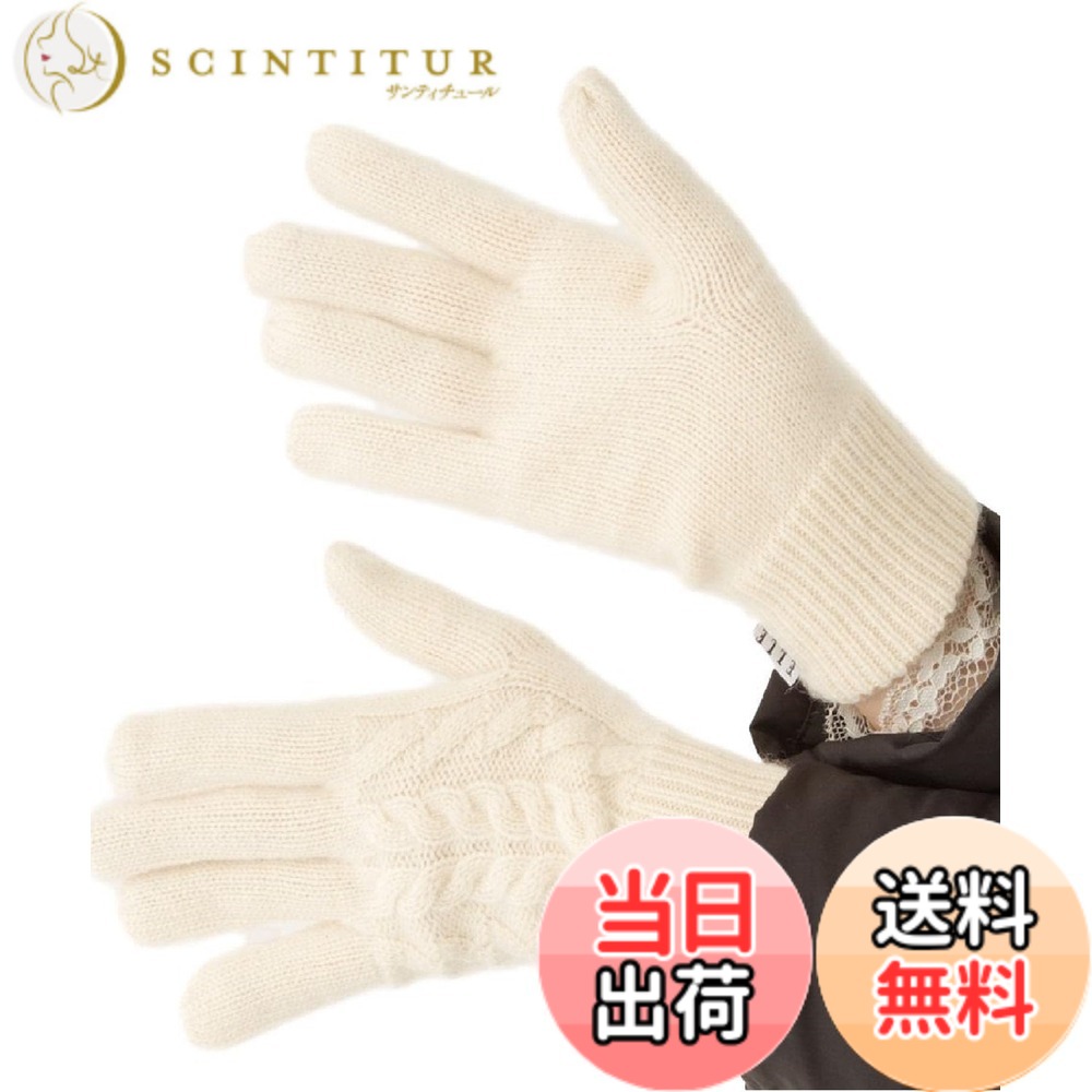 【貨物輸送無料】[エル] カシミール100% レディース 編み物 グローブ ふわふわ トロトロ 肌に 人懐っこい 有線テレビ柄 クリスマス 差し上げ物 差し上げ物 ブランド名 ロゴタイプ 入れもの付 色：皮膚軟化剤、大きさ：Free Size