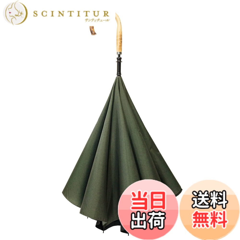 【送料無料】CARRY saKASA (キャリーサカサ) Classicモデル 傘 逆さ傘 濡れない UVカット 高撥水 晴雨兼用 おしゃれ 男性 メンズ 紳士 色：アベニューグリーン、サイズ：Lサイズ｜サンティチュール