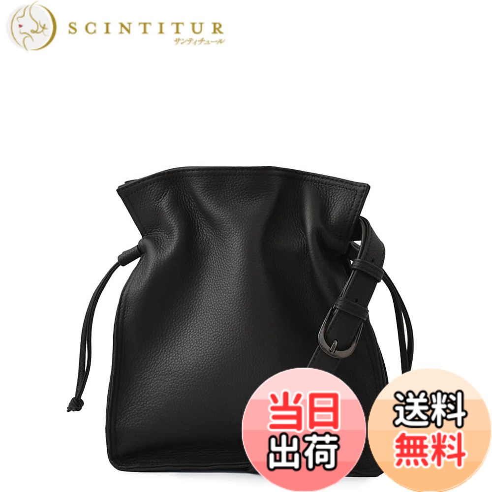【貨物輸送無料】[Gratante] グラタンテ 本牛皮 合切袋 肩肉 御徒面子 レディース ショルダーバッグ abb-g0035 色：黒いこと、大きさ：S