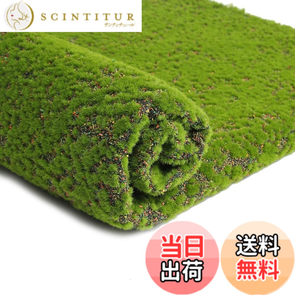 【貨物輸送無料】WINOMO 人工観葉草木 モスつや消し 人工芝 壁つや消し 苔 造花 室内装飾 DIY 室内露天 園庭かざり付ける ナチュラル・モスマット・ロール 100x100糎（色合い尖んがり） 色：緑であること、大きさ：100x100糎 (高さ3糎)
