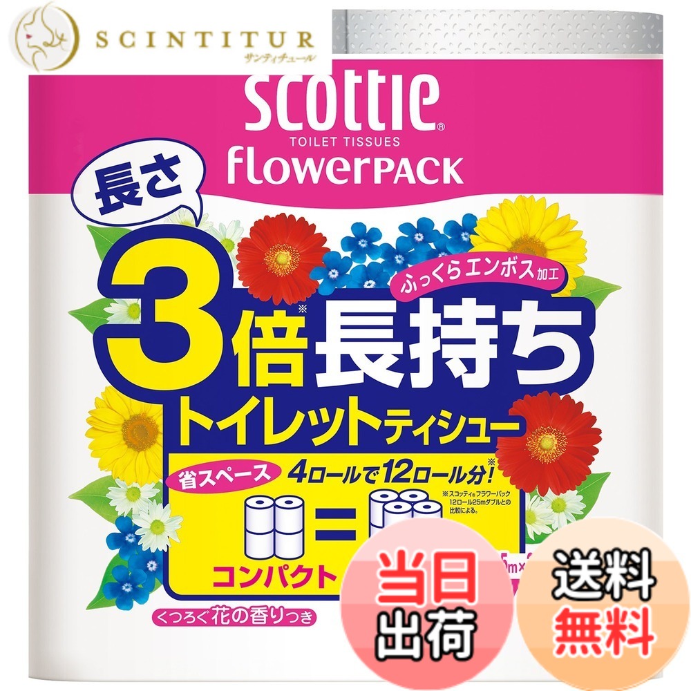 【貨物輸送無料】スコッティ TOILET_PAPER 大きさ：4渦状文 (x 12)