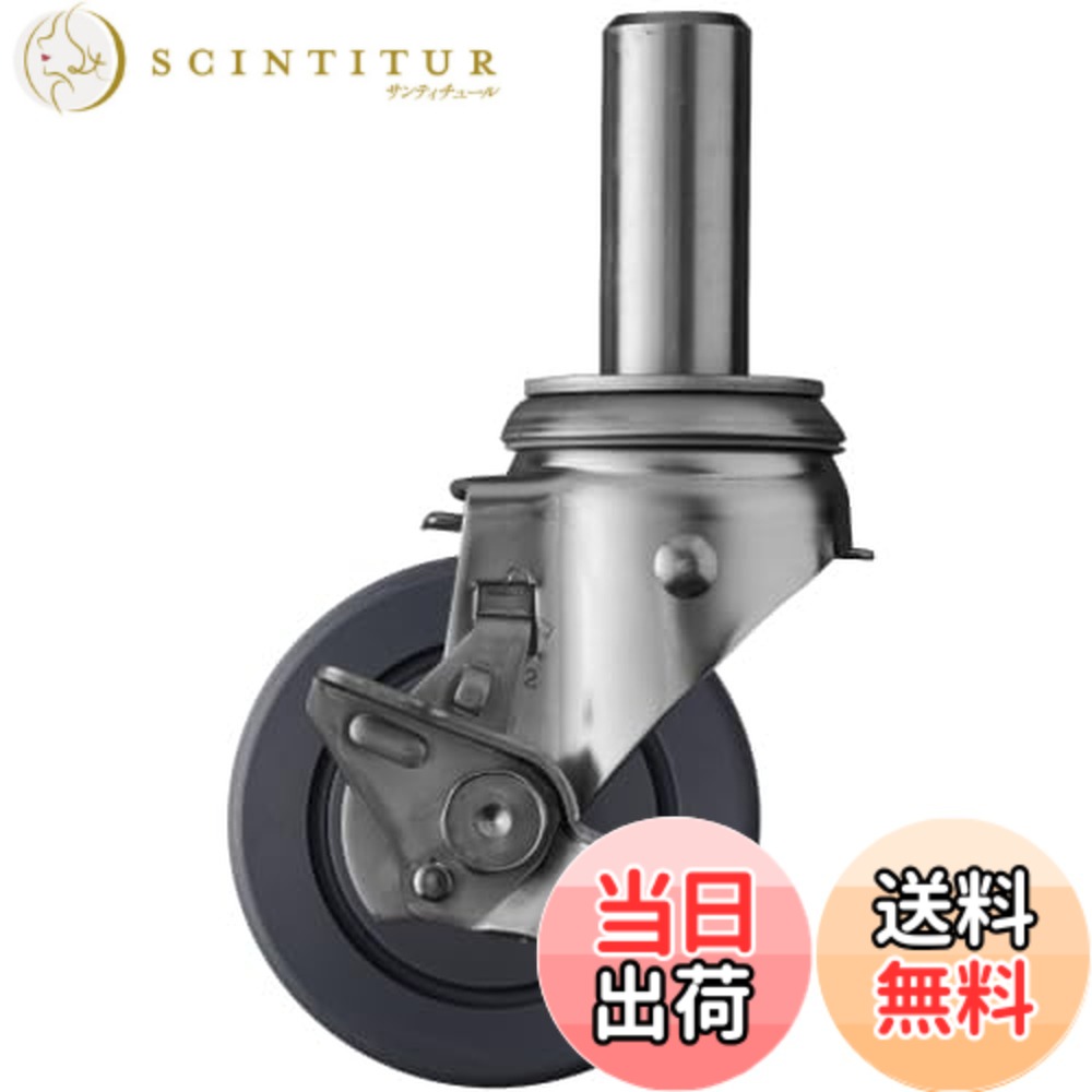 【貨物輸送無料】鉄鎚キャスター(Hammer Caster) SUS 片方SP付 差込 MCナイロンB車 100粍 313SK-MCB100