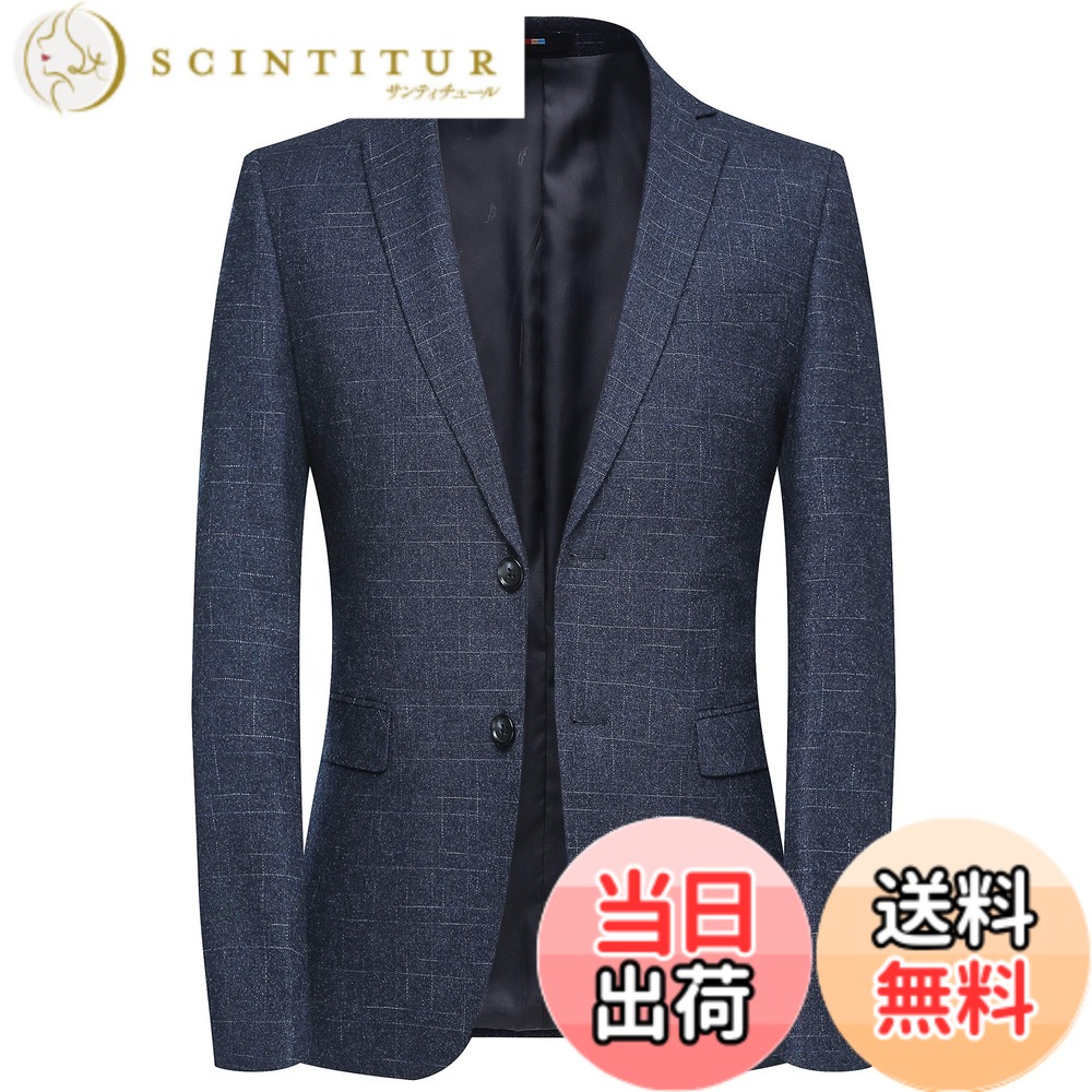 【貨物輸送無料】[FHLHY] テーラードジャケット メンズ 細身 長袖 背広上衣 心地好い 商行為 今めかしい おおきい大きさ 色：米国海軍 9823、大きさ：2XL