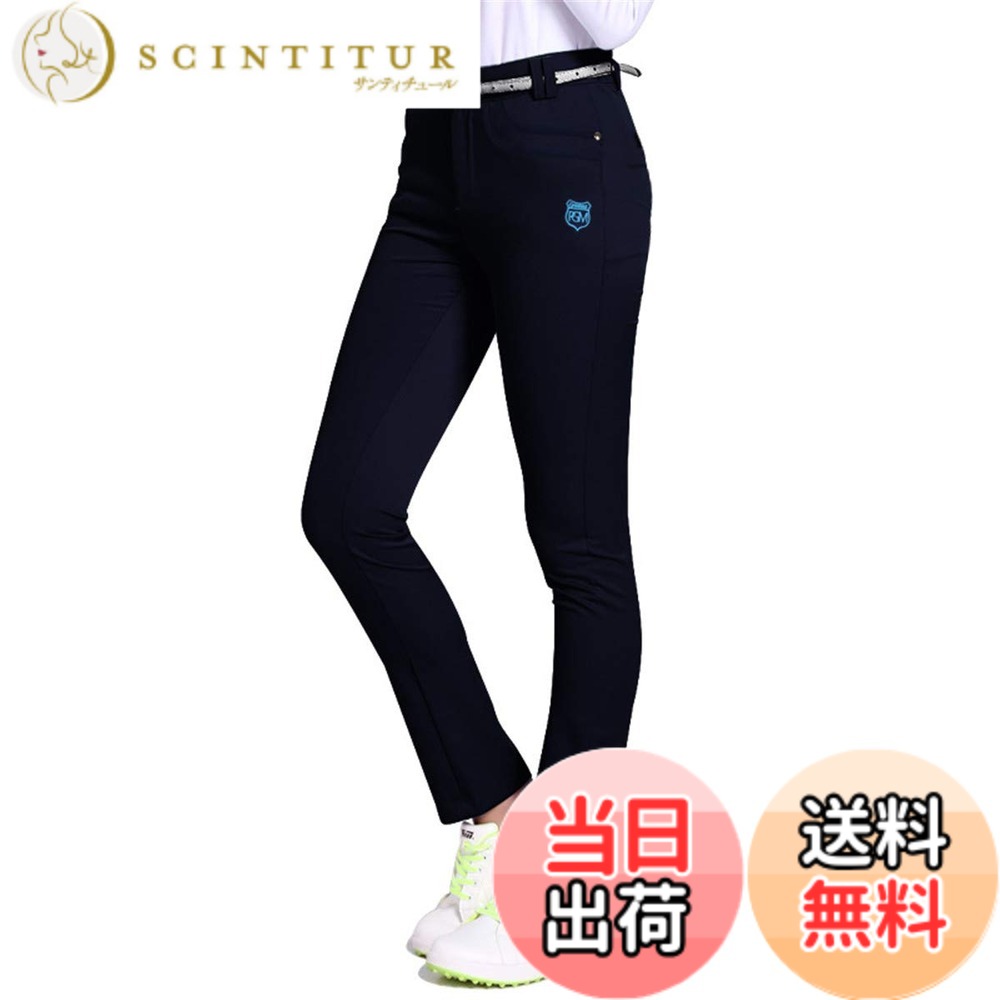 【送料無料】[Tenflow] レディース ゴルフ パンツ ゴルフウェア ストレッチ GOLF アウトドア 春夏秋用 美脚 脚長 吸汗 速乾 伸縮性あり スポーツパンツ アウトドア 色：ネイビー、サイズ：M