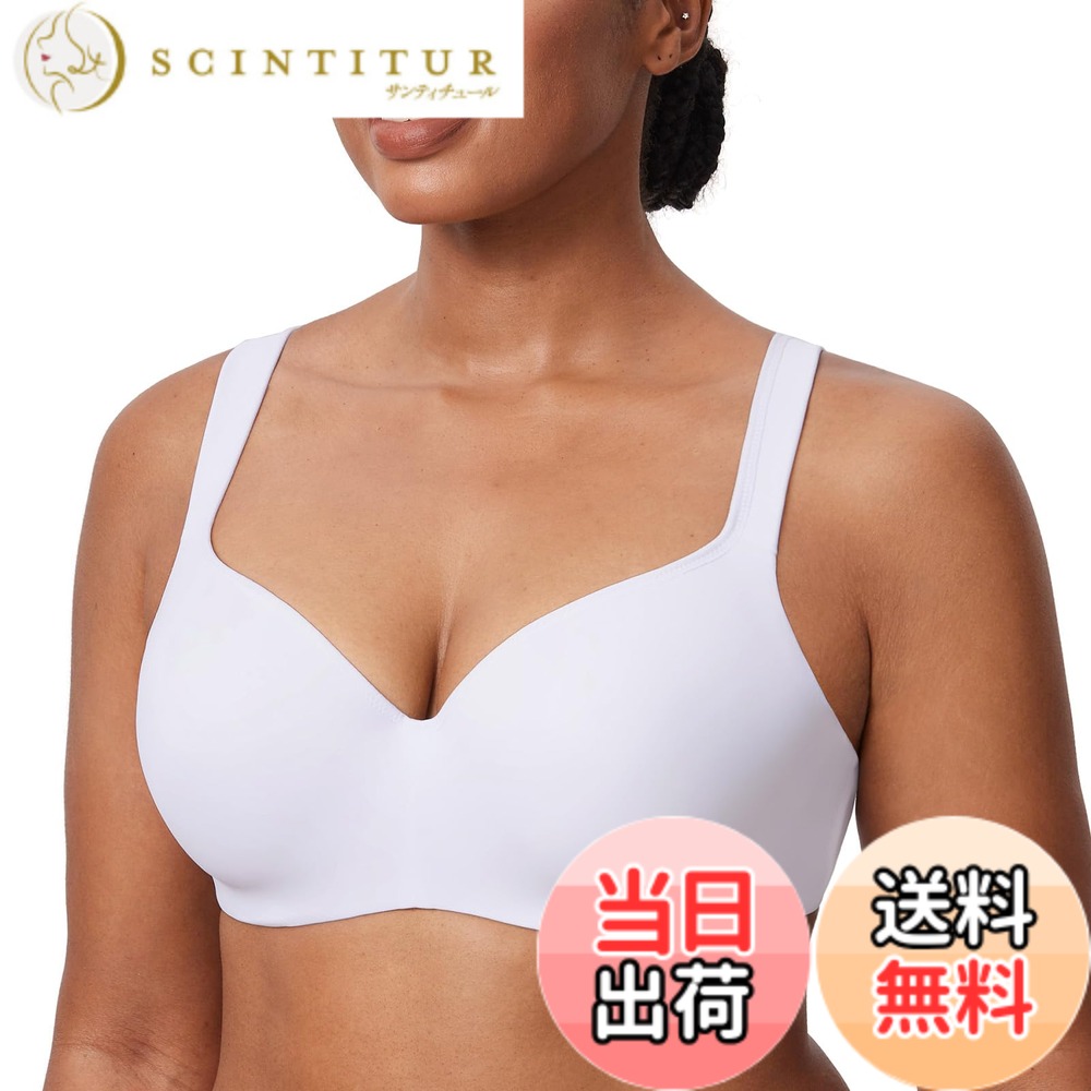 【送料無料】[DELIMIRA] ブラジャー 大きいサイズ ワイヤーあり 無地 フルカップ モールドカップ シームレスブラ tシャツブラジャー 色：ホワイト1、サイズ：D90