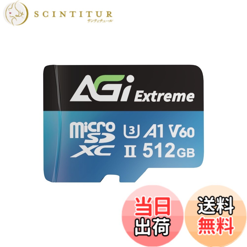 【貨物輸送無料】AGI V60 Extreme MicroSD歌留多 512GB UHS-II U3 最大限度移らすす早さ 300MB/s Full 固定ディスク 8K UHD MicroSDXC TF238 色：青み、大きさ：512GB