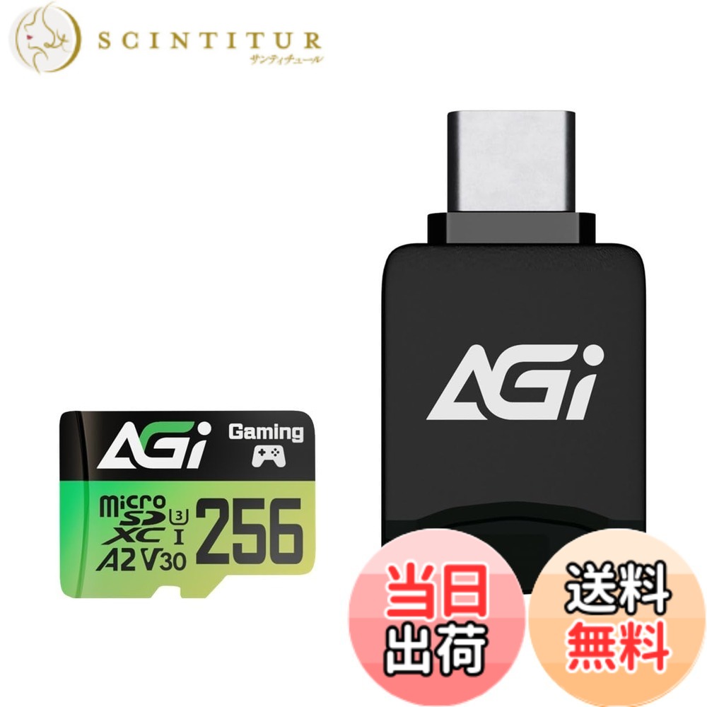 【貨物輸送無料】AGI 256GB TF138 マイクロsd歌留多/CR138 Type C歌留多主導者, Nintendo Switch動くこと突きとめる済. MicroSDXC A2 U3 V30 4K UHS-I U3 (読み出し速力度最大限度170MB/s、書きとどめる速力度最大限度160MB/s) アダプター付き添い人 TF138 大きさ：256GB + Type Cカードリー