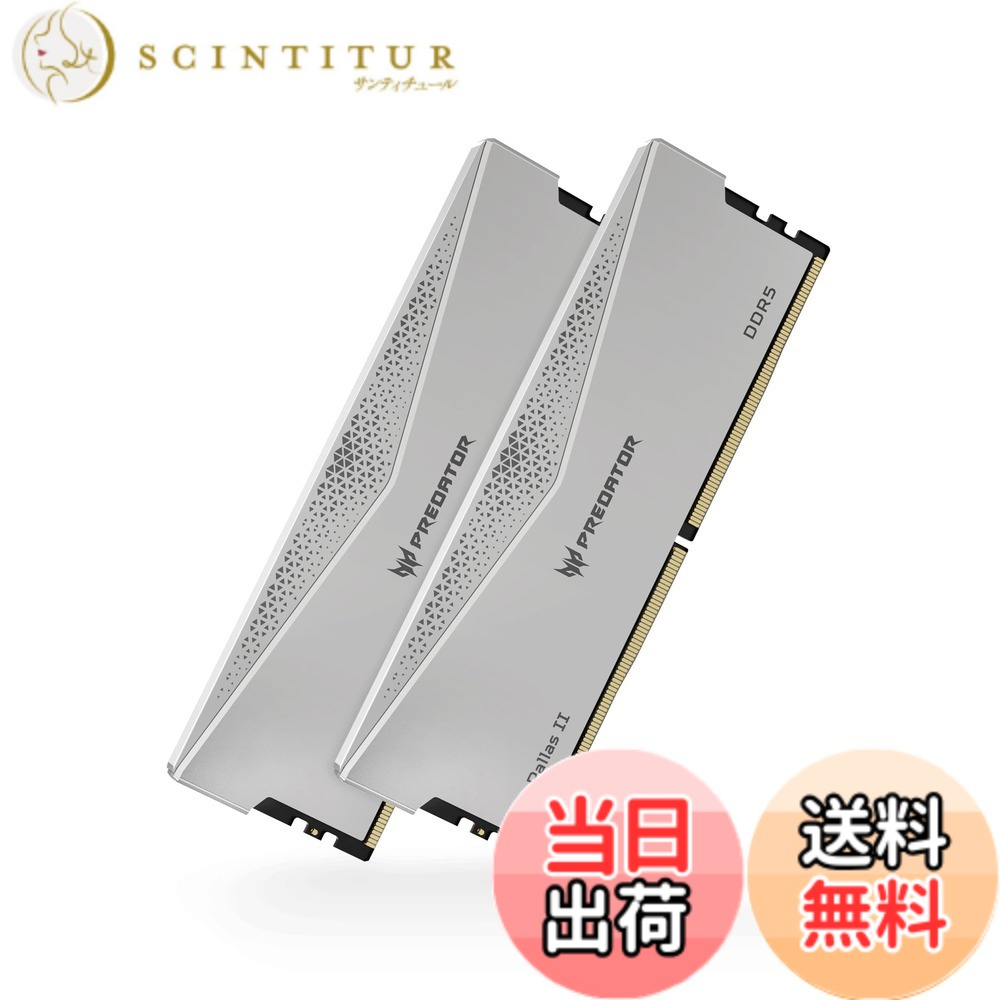 【貨物輸送無料】Acer Predator Pallas II DDR5 マイコン用記憶装置 色：しろがね色、大いさ：32GB CL36