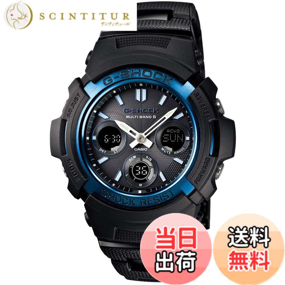 【貨物輸送無料】[カシオ] ウォッチ ジーショック 【国内置き目品】AWG-M100 脂ダンス楽隊 色：【メタルコアバンド】黒いこと/青色