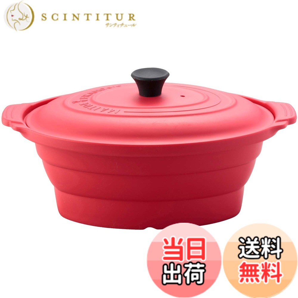 【貨物輸送無料】メトレフランセ Maitre Francais ケイ素樹脂 スチーマー 陰電子 領域 色：赤いこと、大きさ：陰電子 領域 L 赤いこと