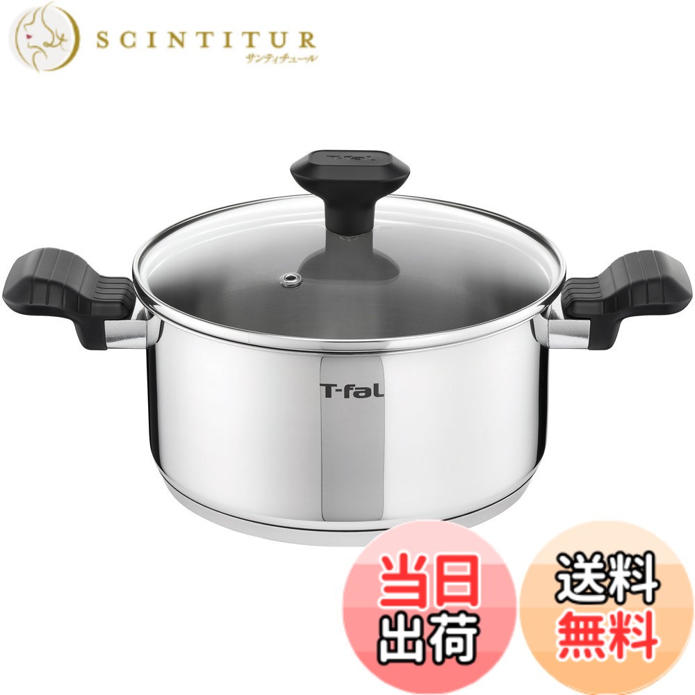 【送料無料】ティファール IH対応 「 コンフォートマックス IH ステンレス 」 取っ手つき T-fal 色：シルバー、サイズ：3.1 L, 直径 19 cm｜サンティチュール