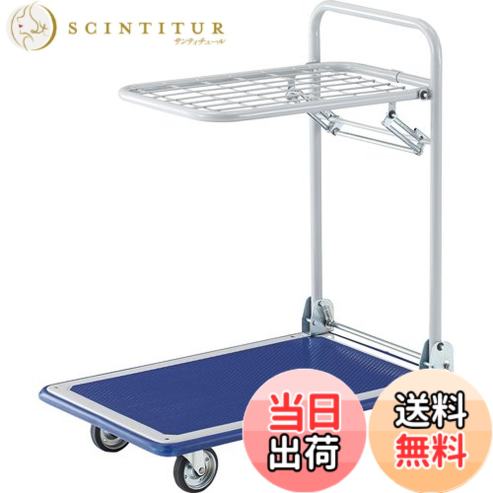 【送料無料】TRUSCO(トラスコ) 材料搬送車 プレス製台車 ドンキーカート 軽量 色:ブルー、サイズ:740X480|サンティチュール