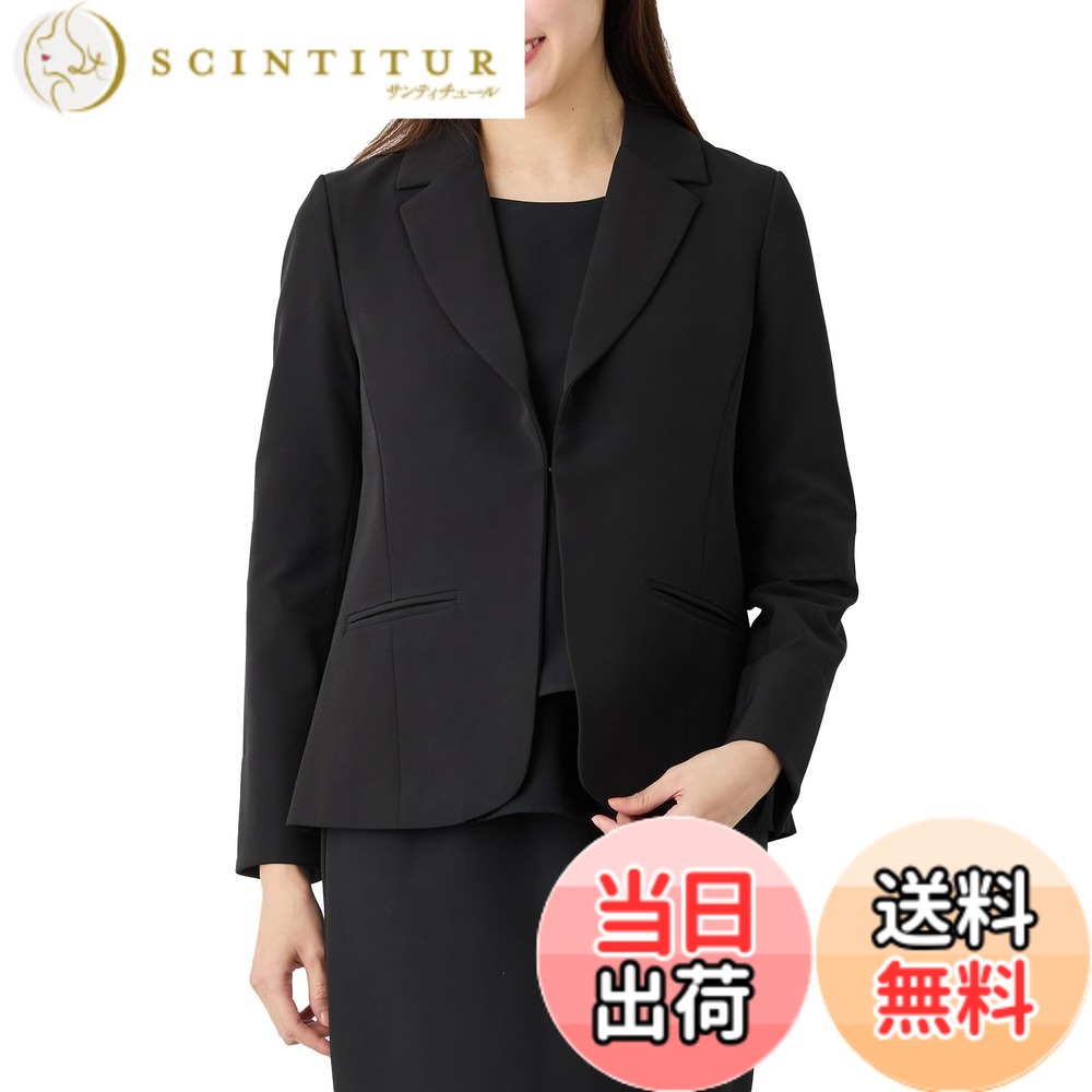 【貨物輸送無料】[ANGELIEBE エンジェリーベ] マタニティ 産前 産後 相応う 伸ばすこと ジョーゼット テーラード 上衣 背広 お受験 お宮参り 色：黒いこと、大きさ：M