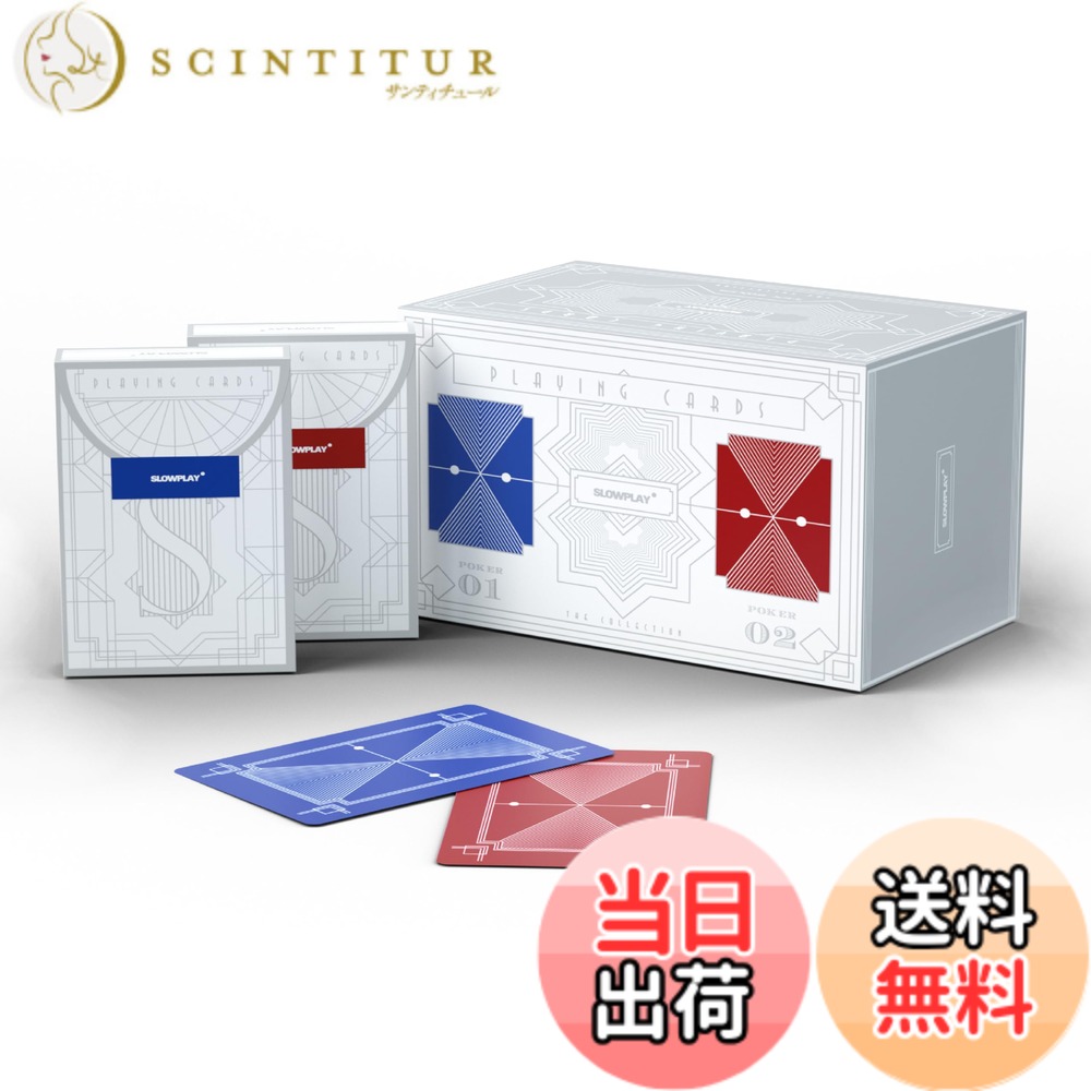 【貨物輸送無料】SLOWPLAY加留多 可塑性物質100% ジャンボ総目録 ポーカー大きさ 延性のある性・耐久性 雨合羽・水洗いする可 テキサスホールデム用 色：青碧、赤いこと。、大きさ：2.6 inches x 3.54 inches x 0.75 inches
