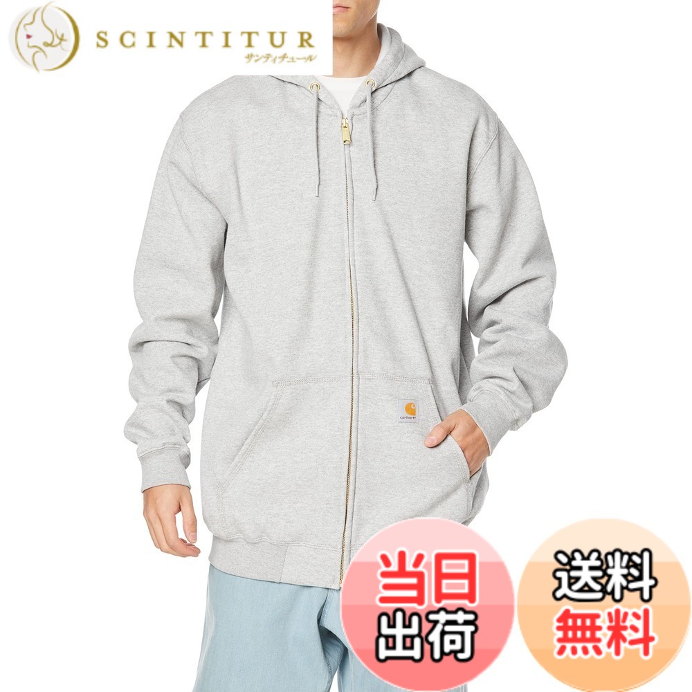 【送料無料】carhartt(カーハート) メンズ MIDWEIGHT HOODED ZIP-FRONT SWEATSHIRTフード付きトレーナー [並行輸入品] 色：グレー、サイズ：L｜サンティチュール