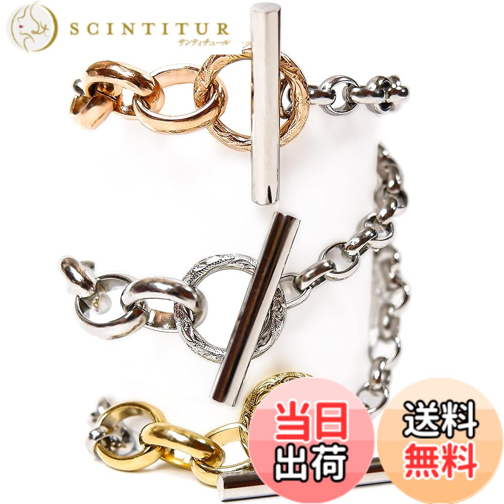 【貨物輸送無料】ハワイアン宝飾品 腕輪 鋳貨 レディース メンズ スクロール 波 金属元素アレルギー反応相応う サージカル ステンレス鋼 差し上げ物 インスタ 色：黄色ゴールド