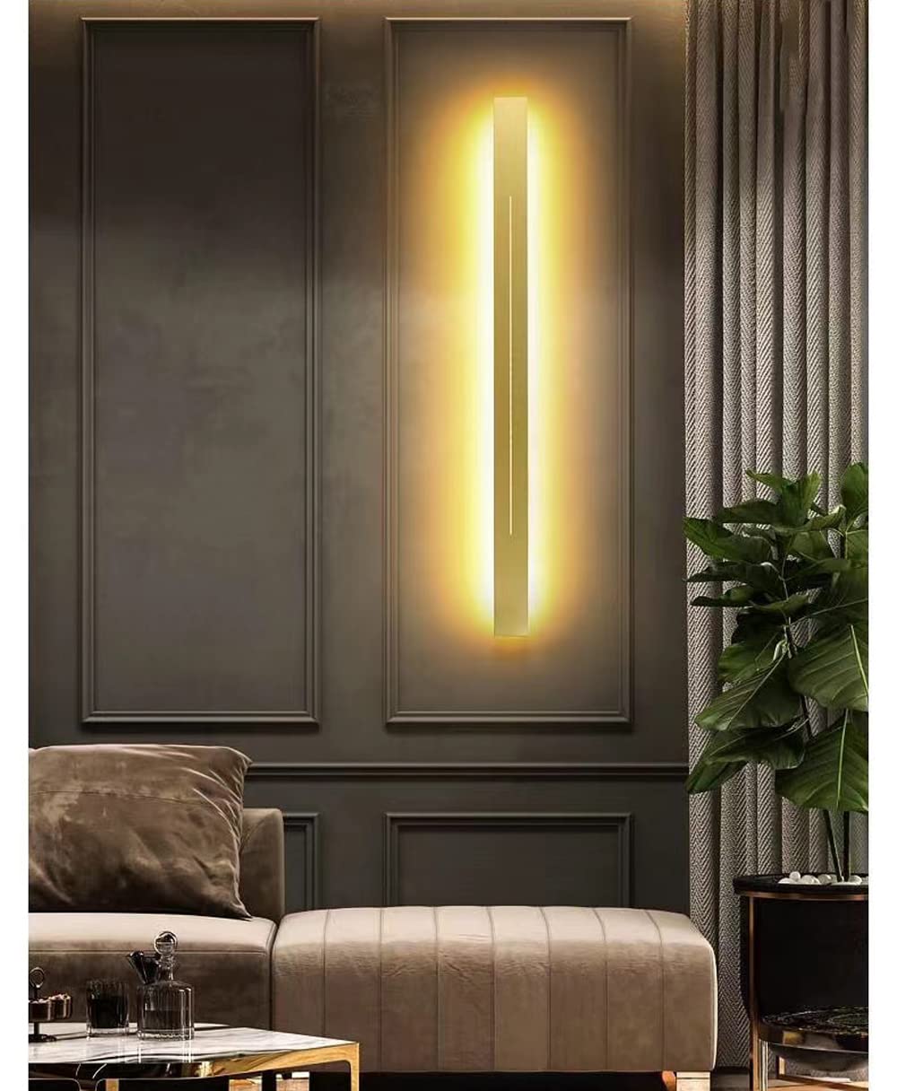 【貨物輸送無料】LED 鉤括弧ともし火 ウォールともし火 飾りつけ 部屋の入り口ともし火 合切袋ともし火 室内照明装置 今めかしい 北欧式 飾りつけともし火 リビング御部屋、臥榻御部屋、歩廊、上がり段の柱廊に適していま 色：金色, 47\" (120 糎) - 真っ白い光"