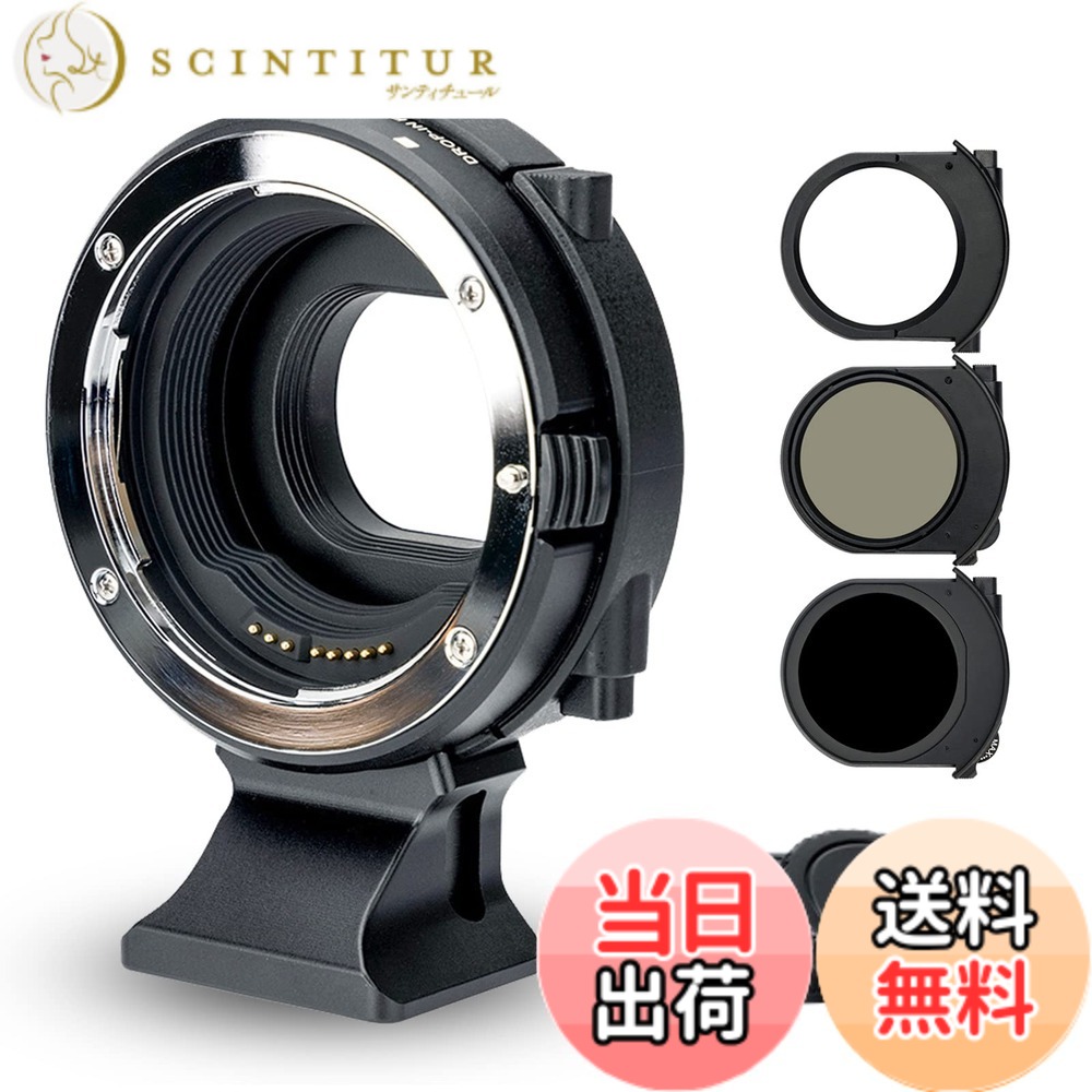 【貨物輸送無料】JJC Canon レンズマウントアダプター 色：黒いこと、大きさ：EF-EOSR ドロップインフィルター