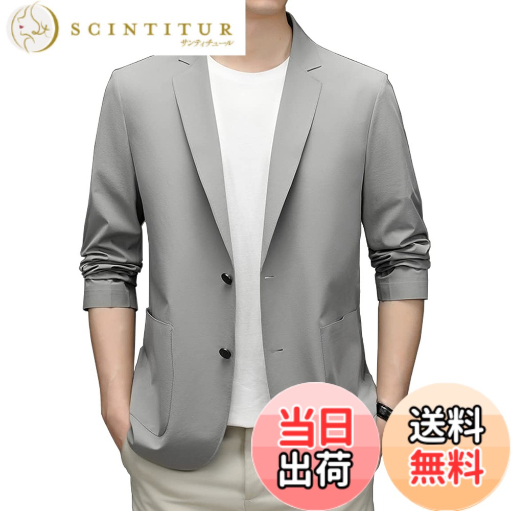 【貨物輸送無料】[Ｒｏｒｔｙｎｏ] 向こう見ず 背広上衣 メンズ 春夏用 商行為上衣 二枚名取り草 テーラードジャケット 薄地 成人男性スポーツジャケット 心地好い 夏時上衣 通いアウター か細い フォーマルスーツ 日焼打つ手 オシャレ 軽 色：ともし火薄墨色、大きさ：3XL