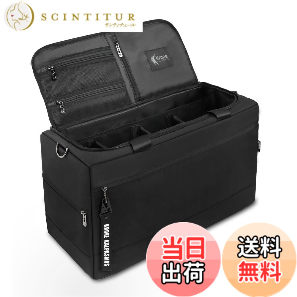 【貨物輸送無料】Krone Kalpasmos 旅する用ダッフルバッグ 50L 特大大きさ スポーツダッフルバッグ メンズ 青碧 色：黒いこと、大きさ：24 x 15 x 2.7 inches