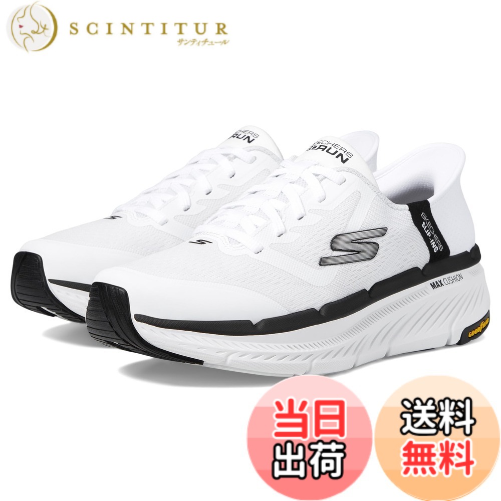 【貨物輸送無料】SKECHERS(スケッチャーズ) メンズ Max Cushioning Premier 2.0 Ascendant Ii Hands Free Slip-insスニーカーブーツ 色：白いこと/黒いこと、大きさ：25.5 珊
