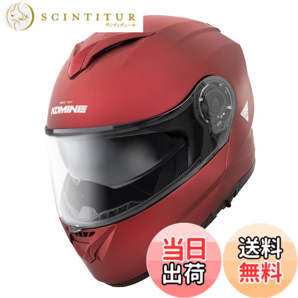 【貨物輸送無料】コミネ(KOMINE) 自動自転車用 FL 取り合わせ安全帽 つや消し黒いこと HK-171 UVとり捨てる遮蔽物 高甚だしいABS貝殼 肌付きバイザー 盛りだくさん人間の顔 磁石バックル 色：Mat Metal Red、大きさ：XL
