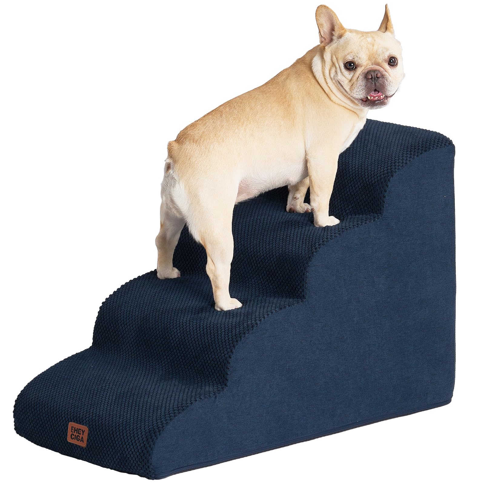 【貨物輸送無料】EHEYCIGA 犬 上がり段 足取り 愛玩動物上がり段 ドッグステップ 犬 傾斜面 密集して 上滑り打ち切り付き添い人 釣りあい性 押しかぶせる取りはらい能力のある 洗える 小型犬当て嵌める 色：米国海軍、大きさ：40x75x50糎