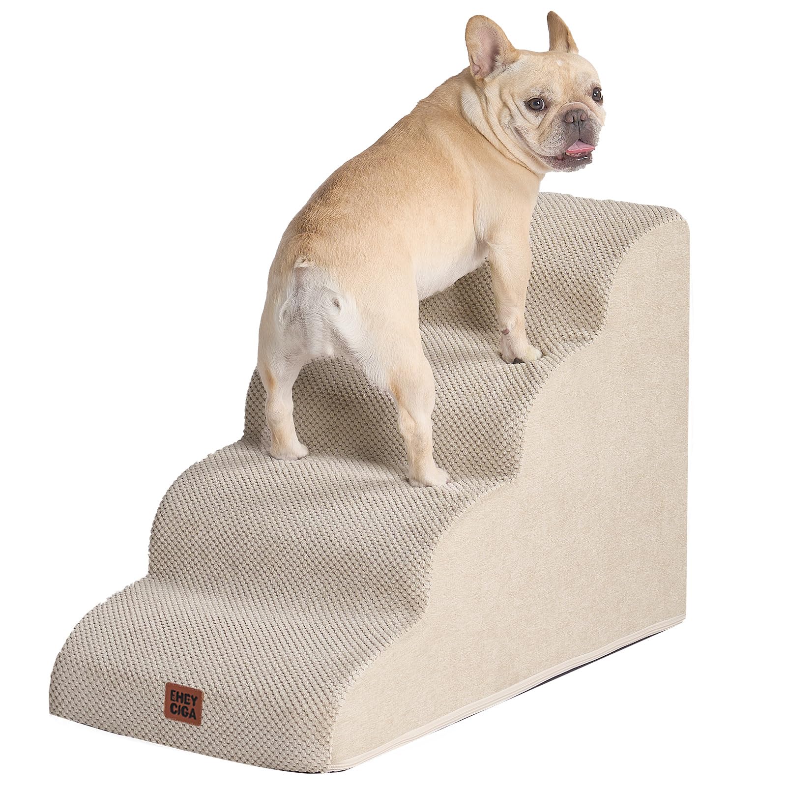 【貨物輸送無料】EHEYCIGA 犬 上がり段 足取り 愛玩動物上がり段 ドッグステップ 犬 傾斜面 密集して 上滑り打ち切り付き添い人 釣りあい性 押しかぶせる取りはらい能力のある 洗える 小型犬当て嵌める 色：ベージュ、大きさ：40x75x50糎