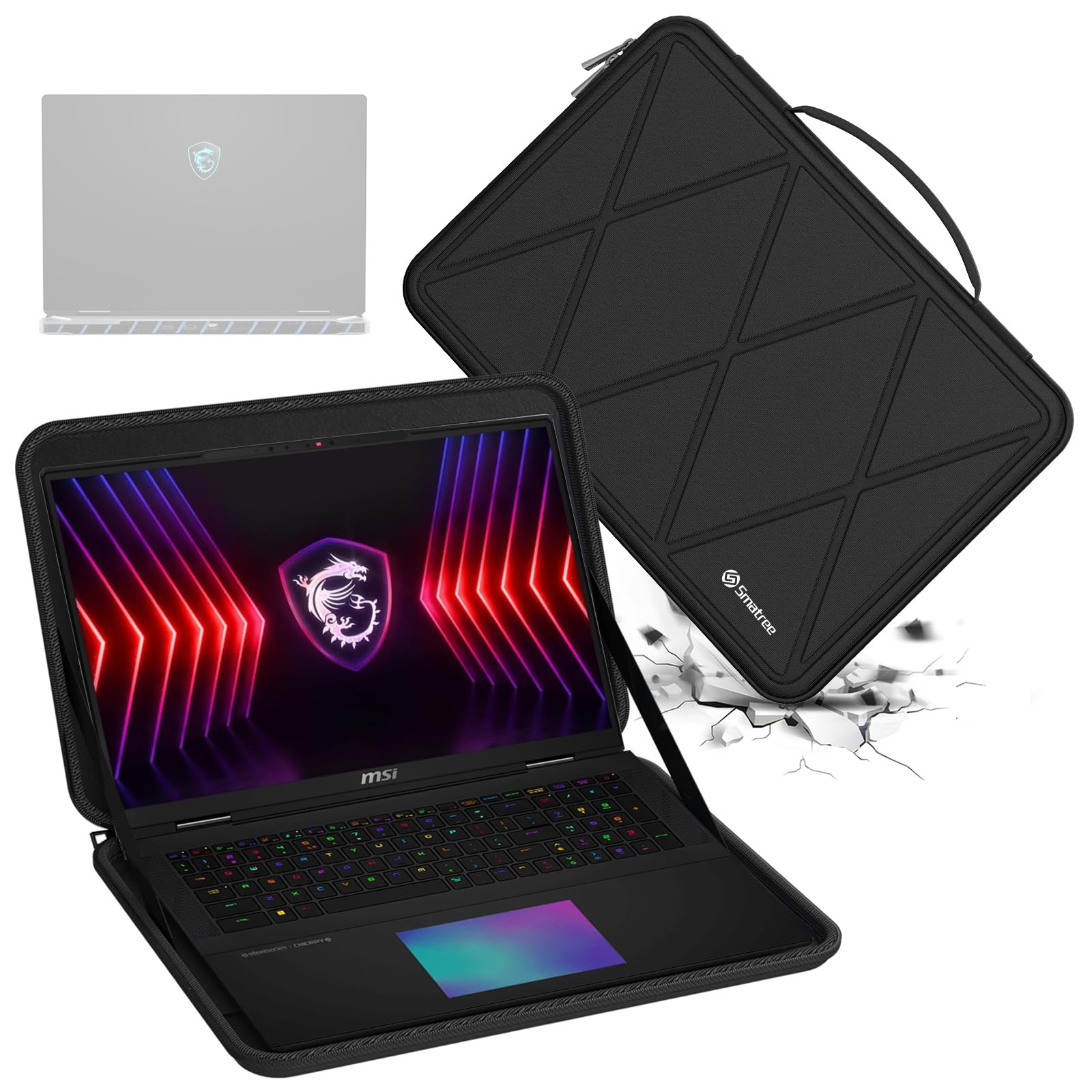 【貨物輸送無料】Smatree 捉え所の無い EVA 防御すること衣袂容れもの MSI さあ美いの一番用 色：Xつづき物-黒いこと、大いさ：For MSI 18in(X8332)