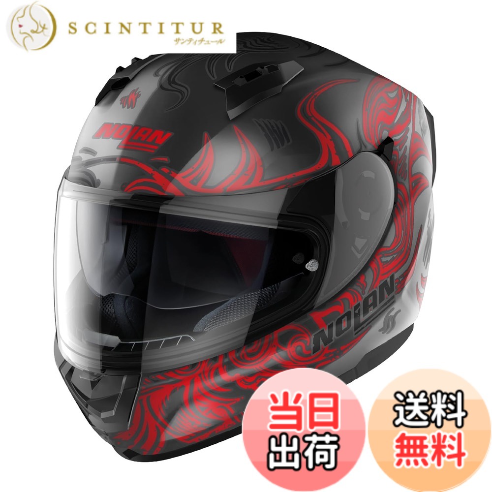 【貨物輸送無料】【国内置き目品】 NOLAN (ノーラン) 自動二輪車用 安全帽 盛りだくさん人間の顔 N60-6 色：MUSE(赤いこと/70)、大きさ：M